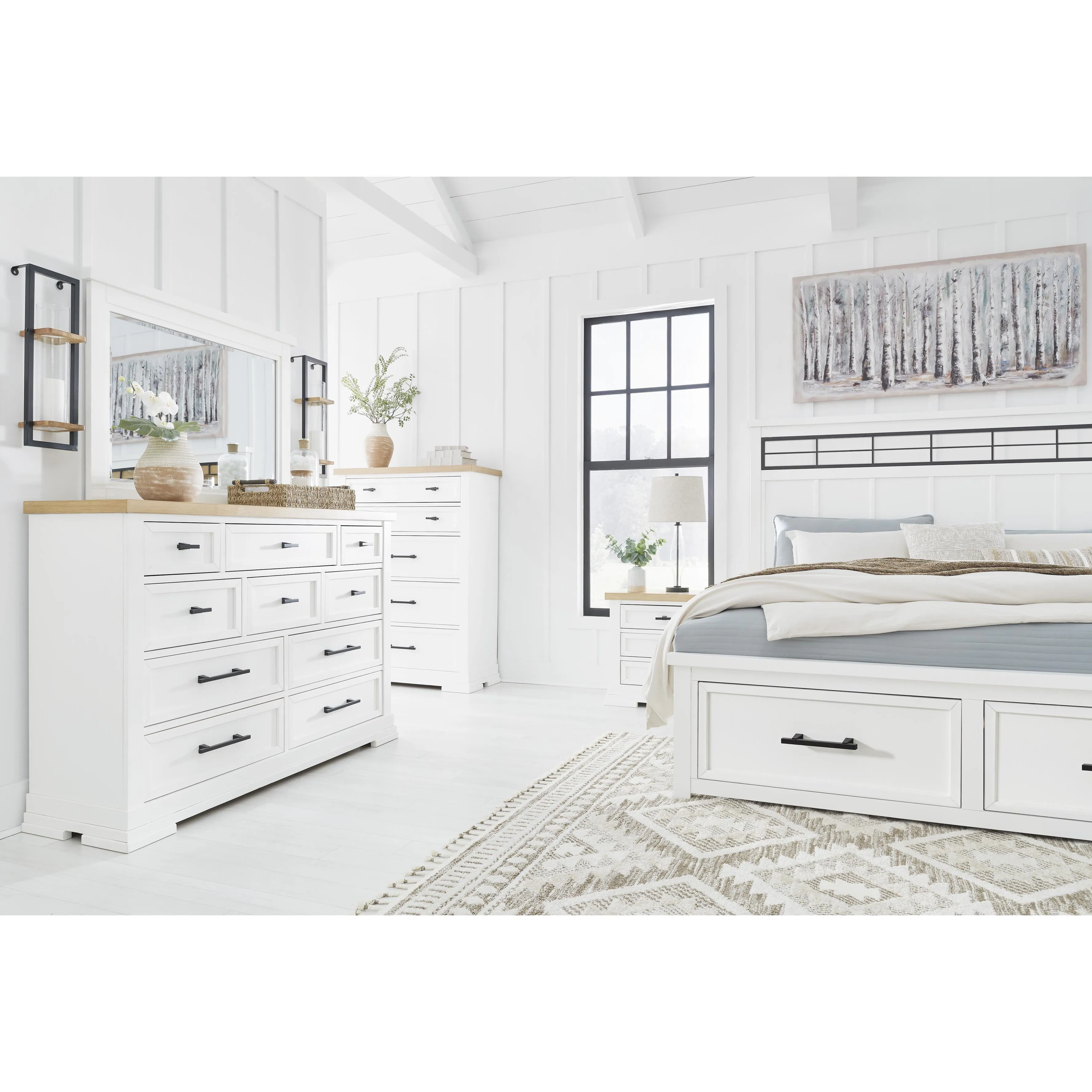 Benchcraft Ashbryn King Panel Bed with Storage B844-58/B844-56S/B844-97