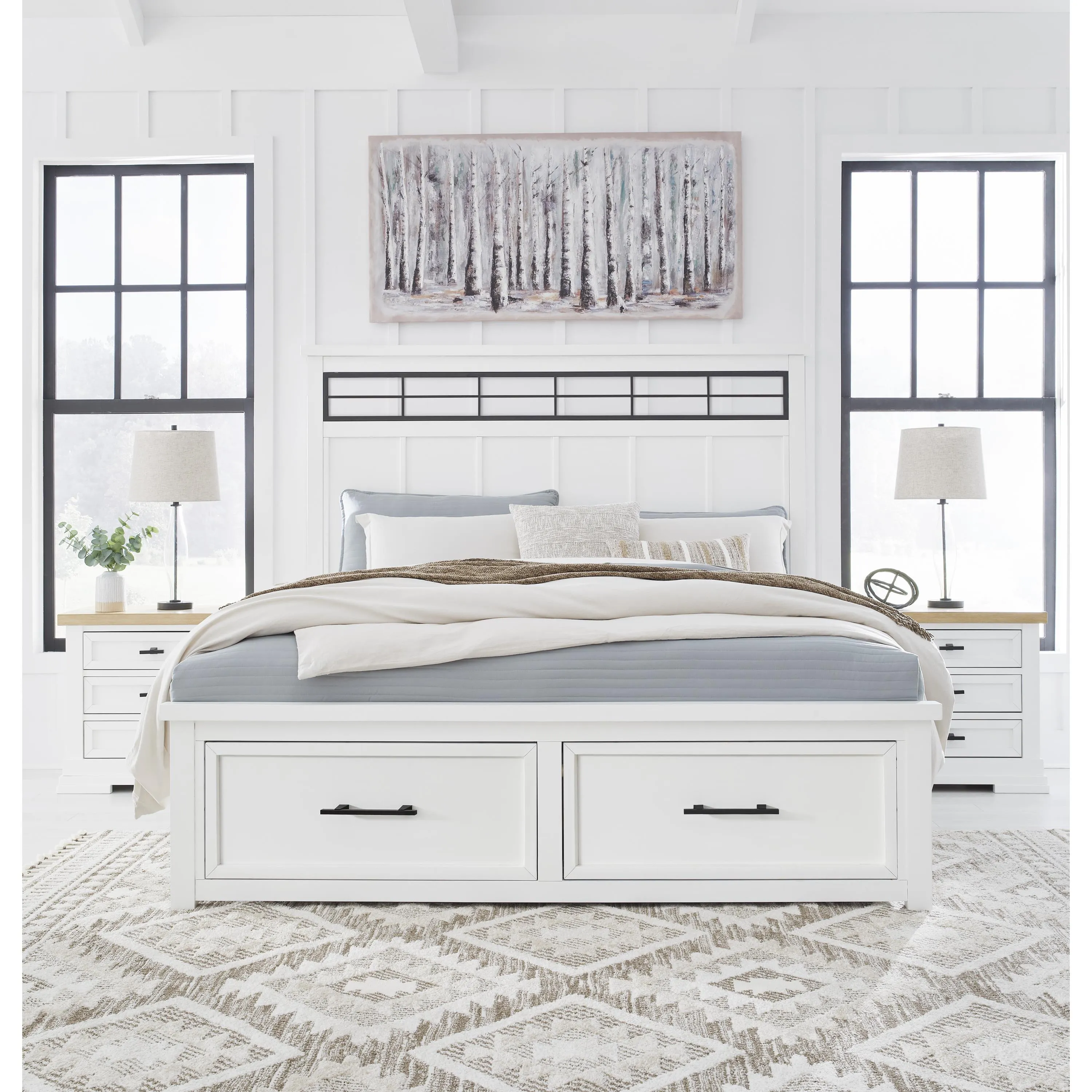 Benchcraft Ashbryn King Panel Bed with Storage B844-58/B844-56S/B844-97