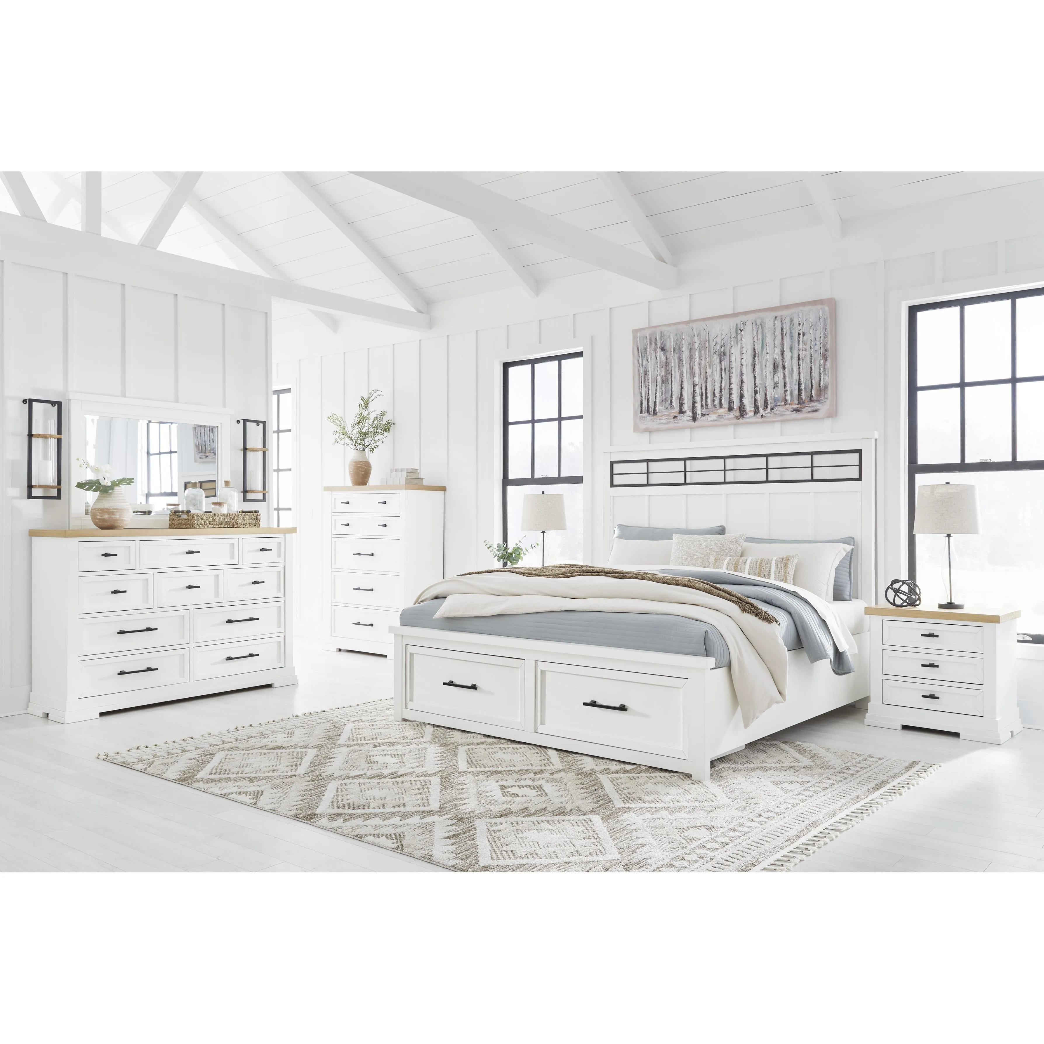 Benchcraft Ashbryn King Panel Bed with Storage B844-58/B844-56S/B844-97
