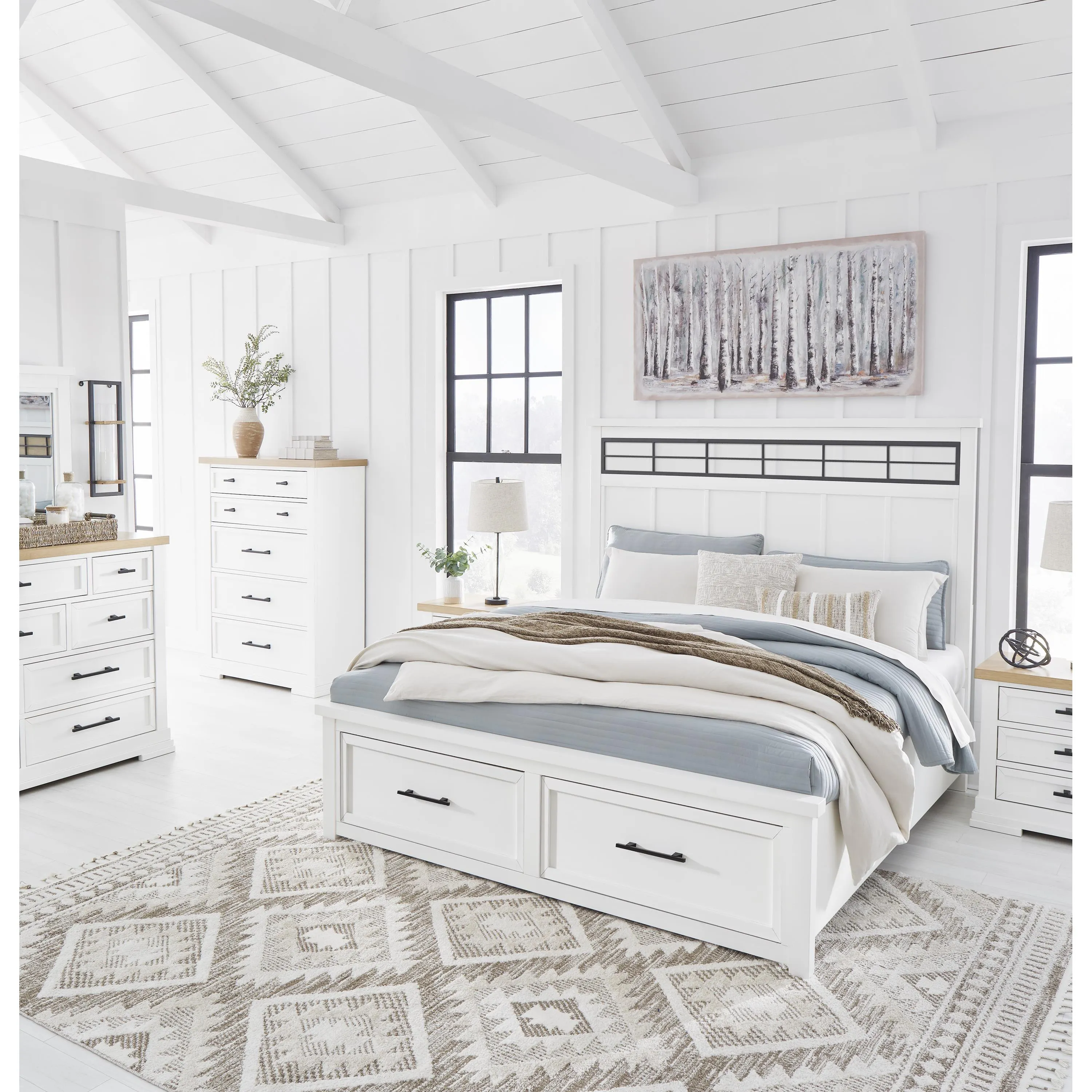 Benchcraft Ashbryn King Panel Bed with Storage B844-58/B844-56S/B844-97