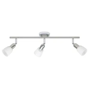 Brilliant 3 Light 120W Sofia Spot Pipe - Chrome & White | 55316/77