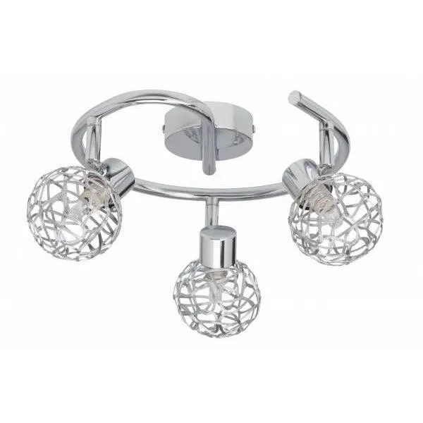 Brilliant 3 Light 99W Virgo Spotlight - Chrome | 02233/15