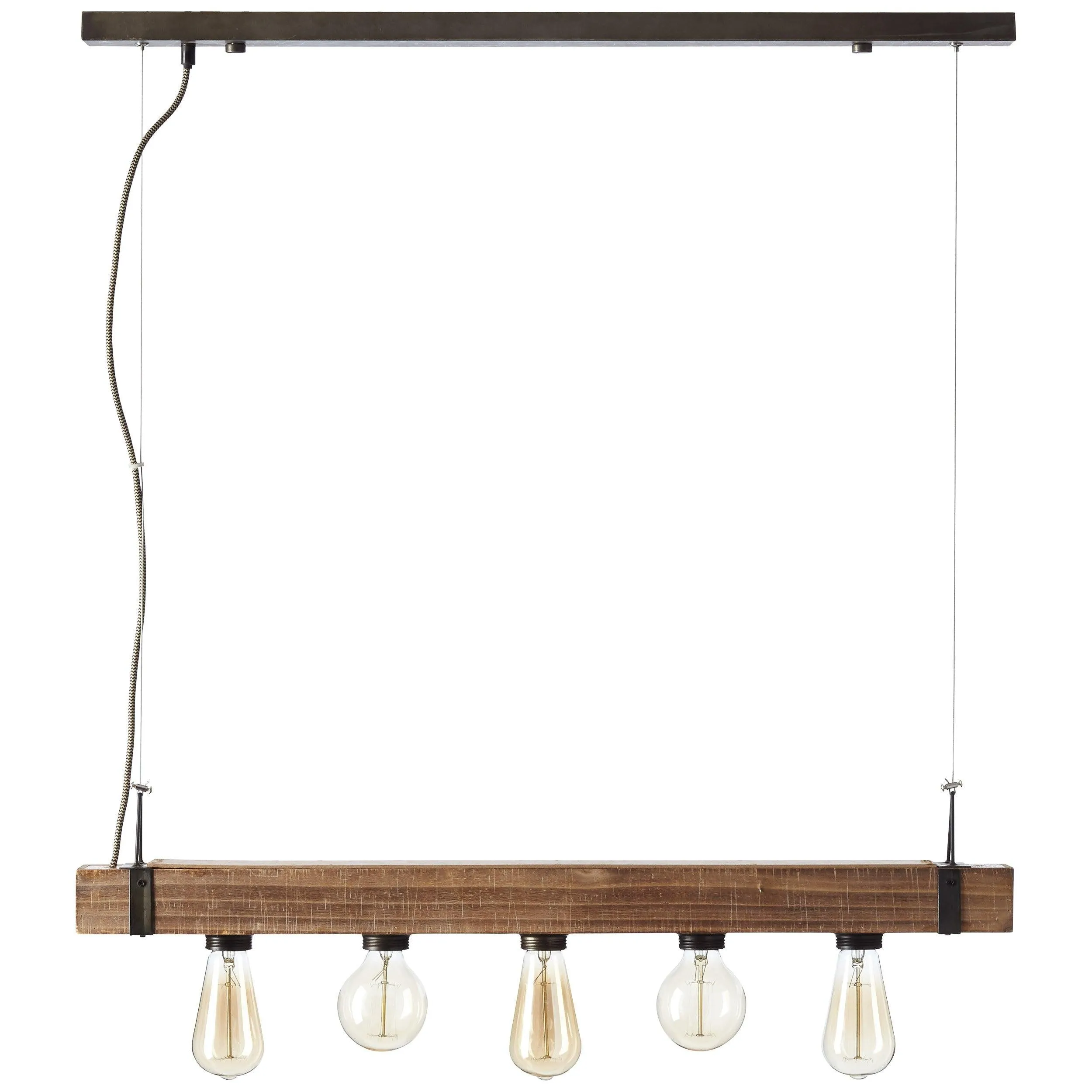 Brilliant 5 Light 150W Woodhill Pendant Light - Antique & Black | 93725/76