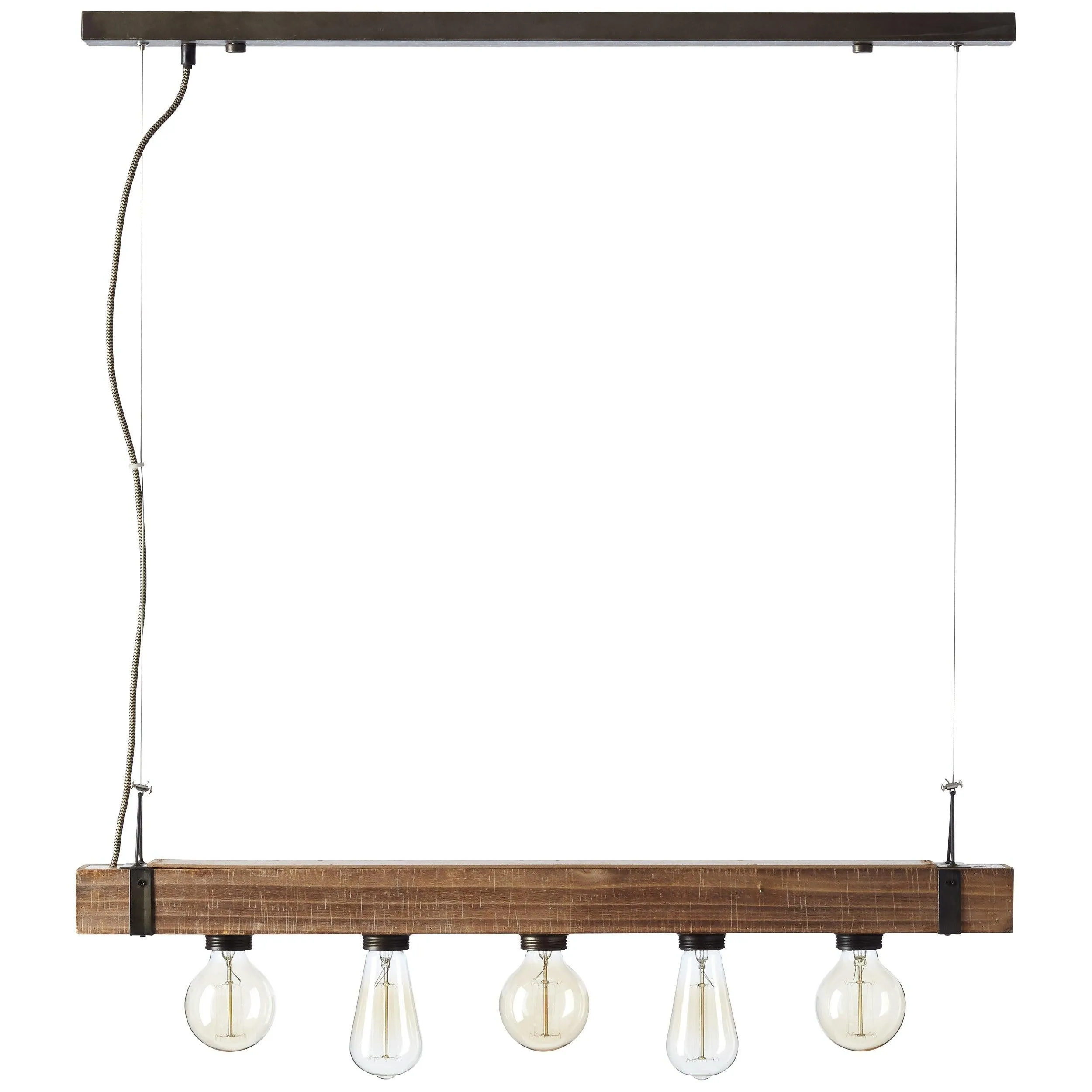Brilliant 5 Light 150W Woodhill Pendant Light - Antique & Black | 93725/76