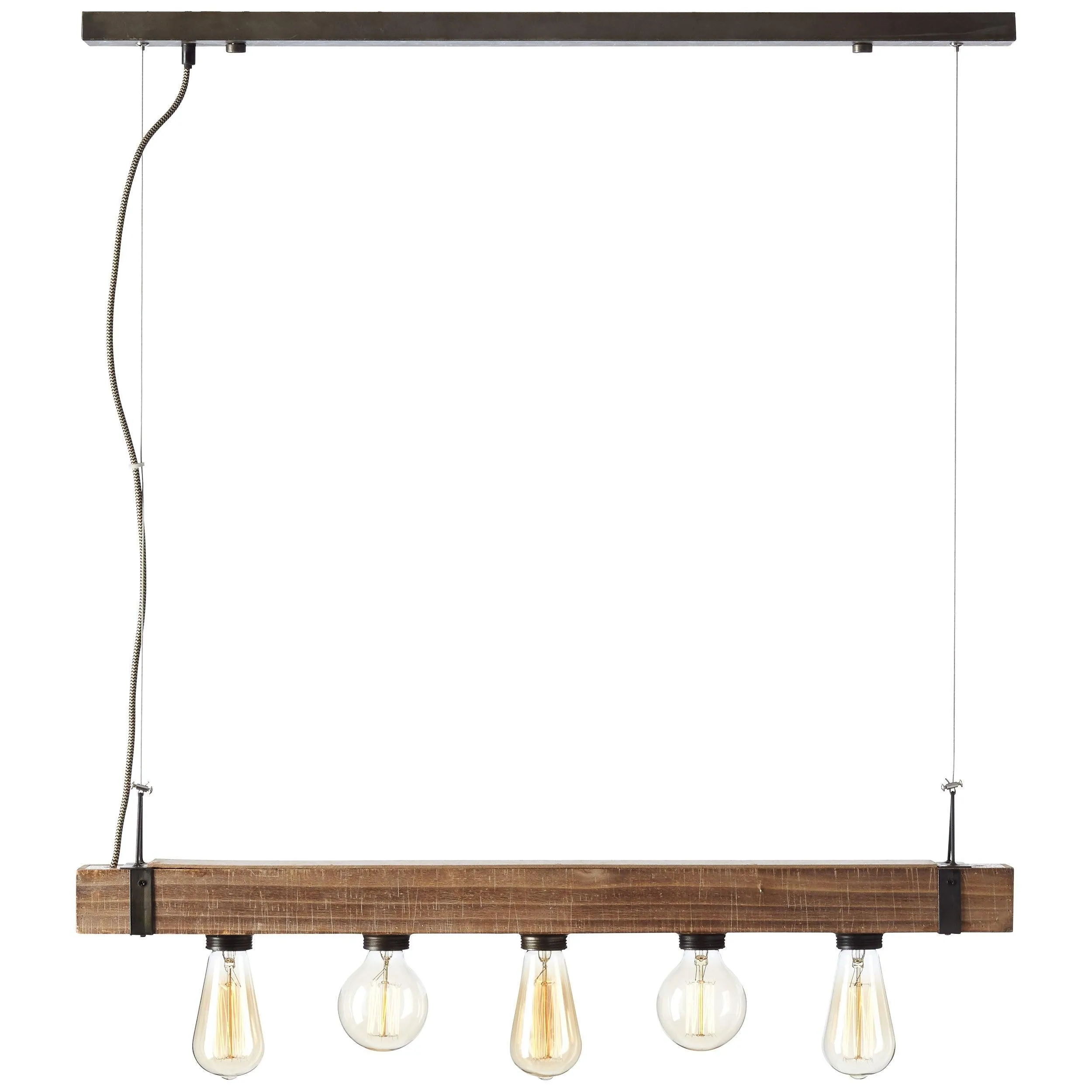 Brilliant 5 Light 150W Woodhill Pendant Light - Antique & Black | 93725/76