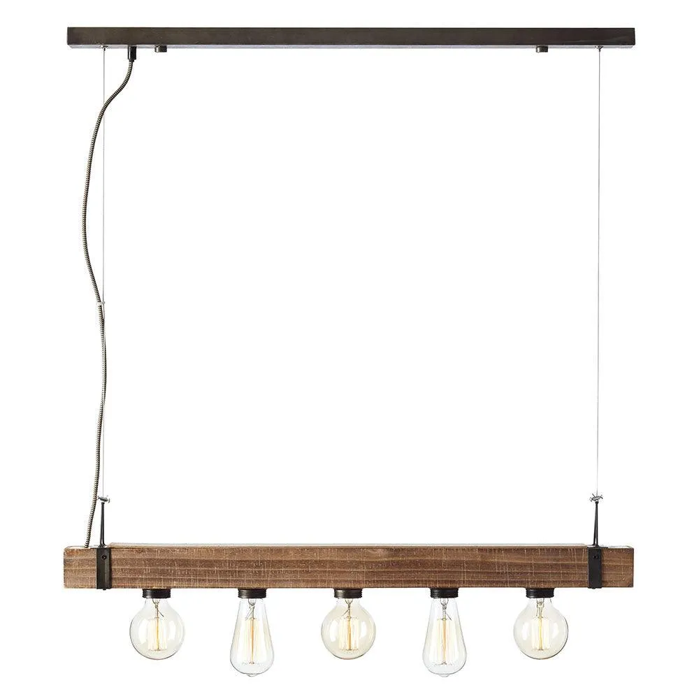 Brilliant 5 Light 150W Woodhill Pendant Light - Antique & Black | 93725/76