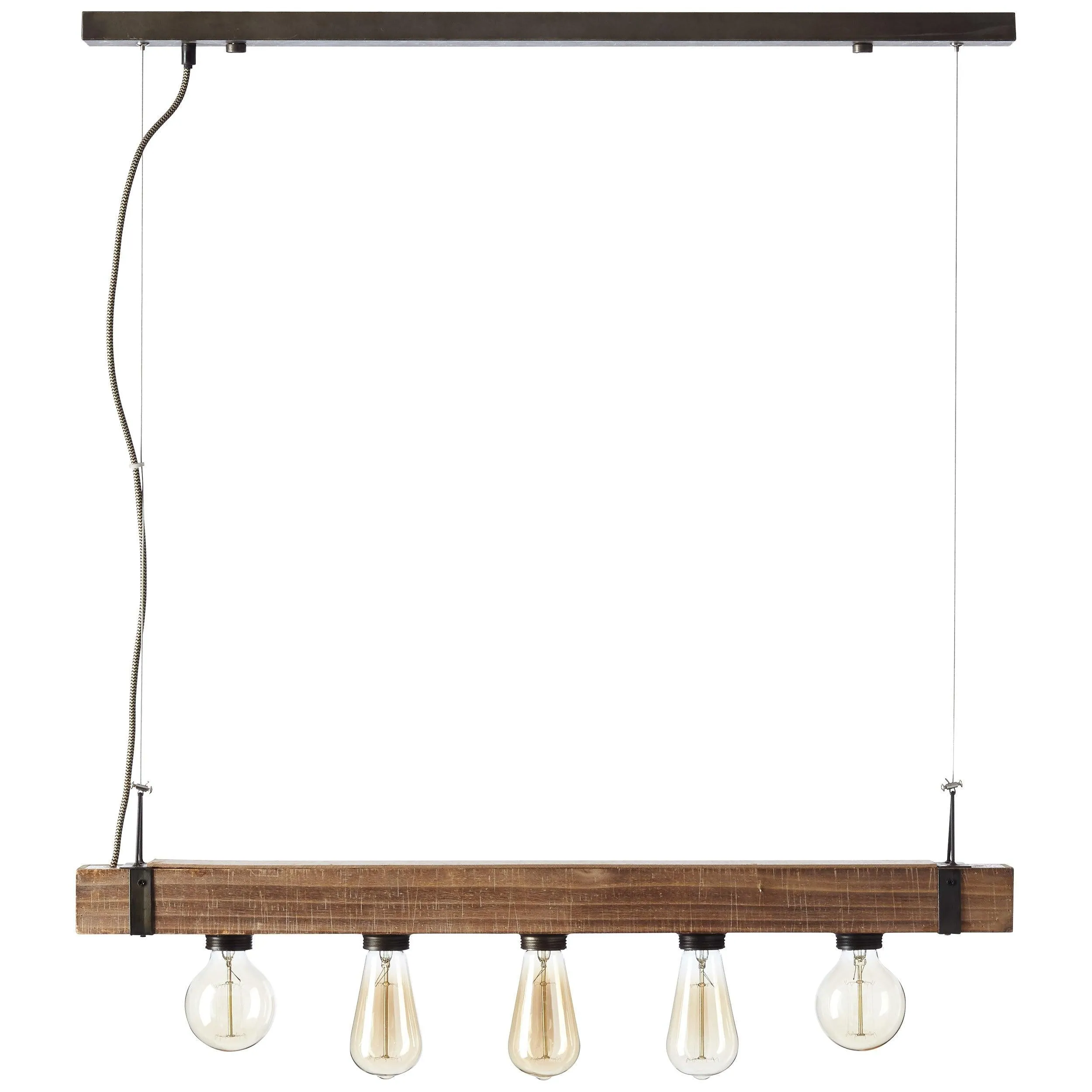 Brilliant 5 Light 150W Woodhill Pendant Light - Antique & Black | 93725/76