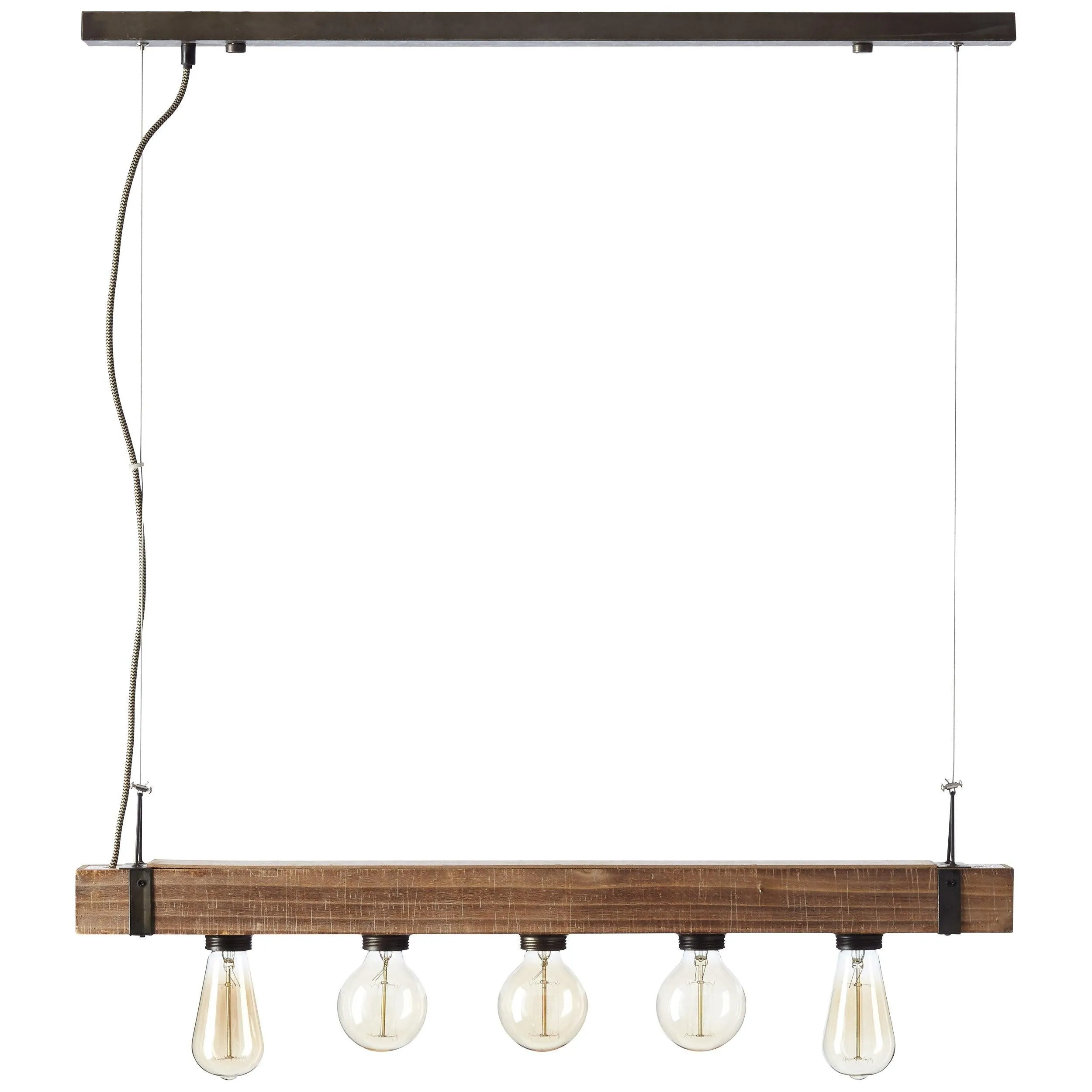 Brilliant 5 Light 150W Woodhill Pendant Light - Antique & Black | 93725/76