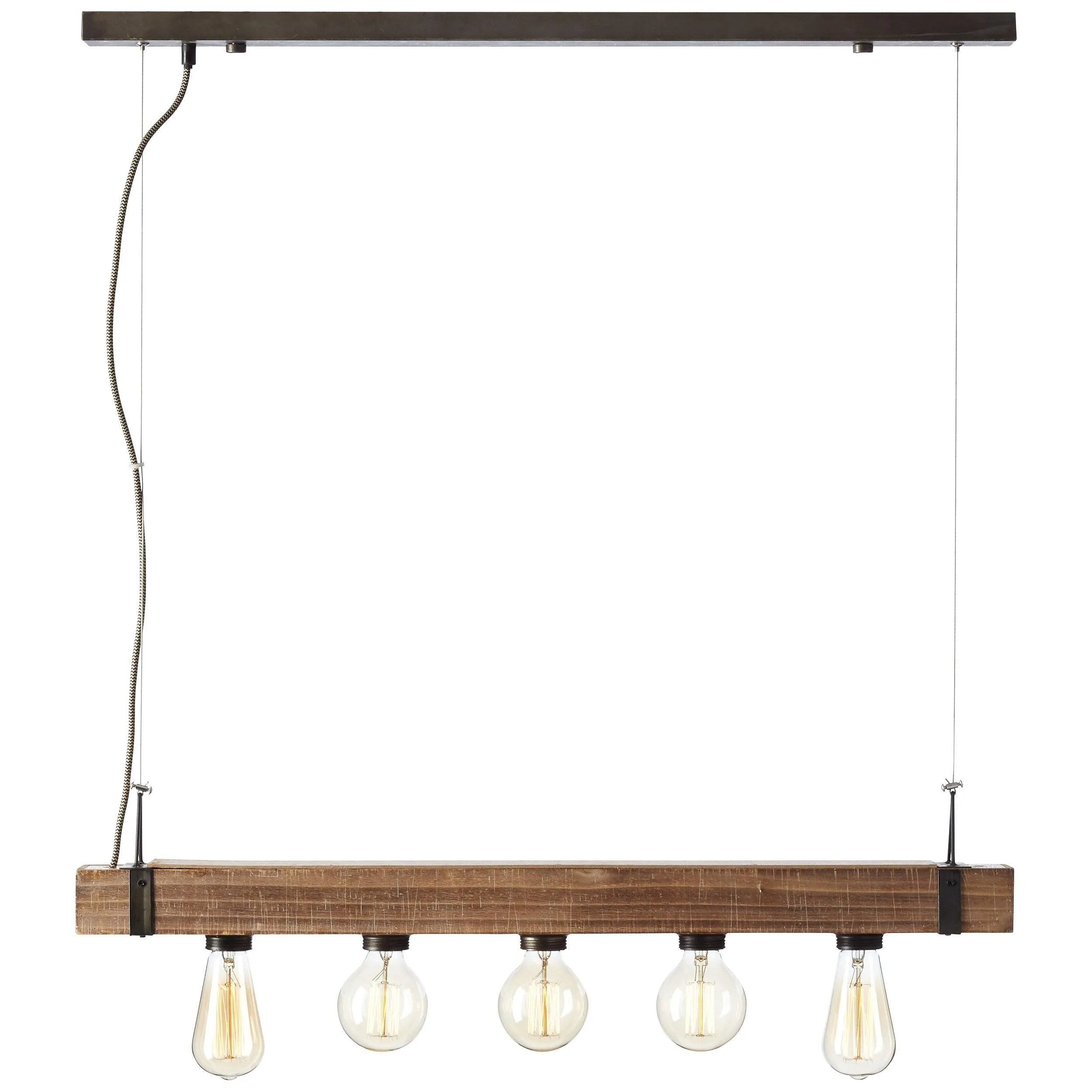 Brilliant 5 Light 150W Woodhill Pendant Light - Antique & Black | 93725/76