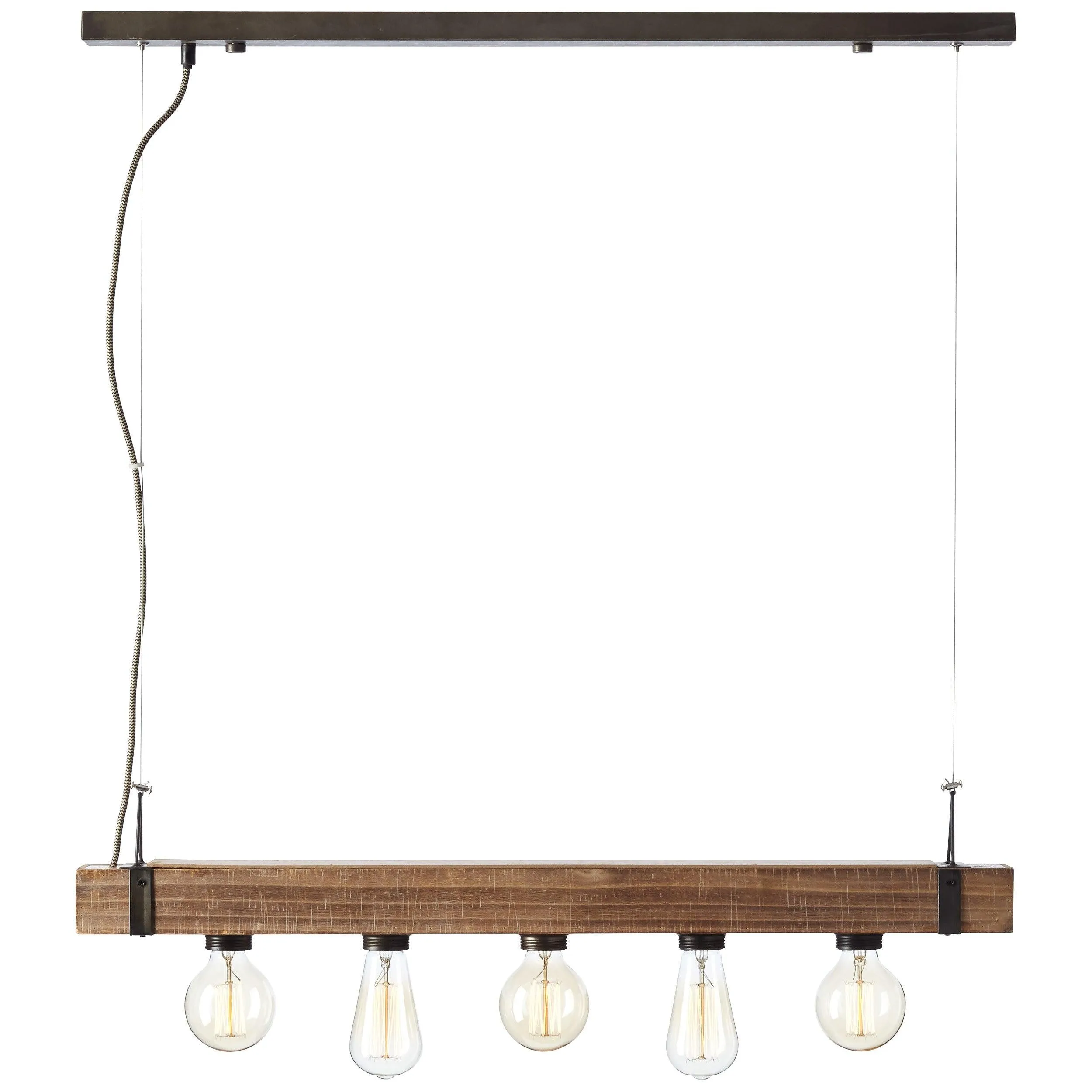 Brilliant 5 Light 150W Woodhill Pendant Light - Antique & Black | 93725/76