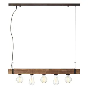 Brilliant 5 Light 150W Woodhill Pendant Light - Antique & Black | 93725/76