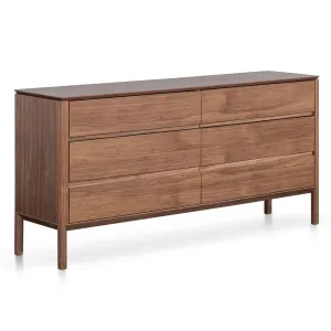Calibre 6 Drawers Wooden Chest - Walnut