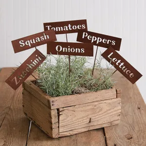 Charming Set of 6 Rustic Plant Markers for Your Garden