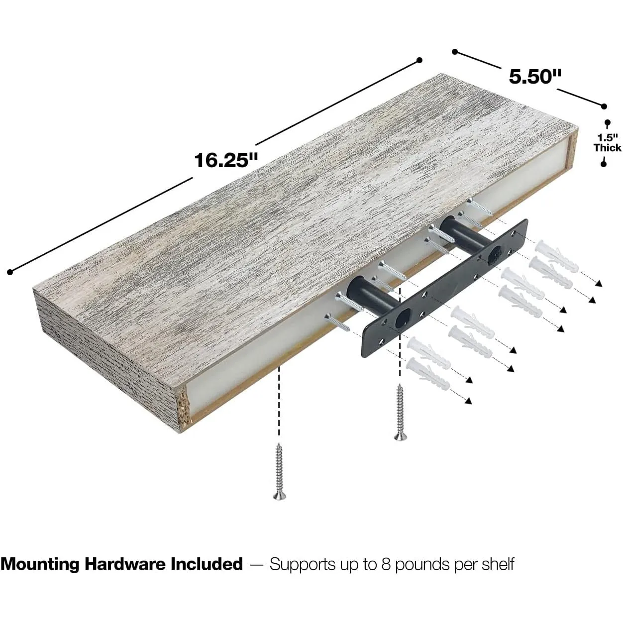 Coastal Rectangle Floating Shelves (3 Pack)