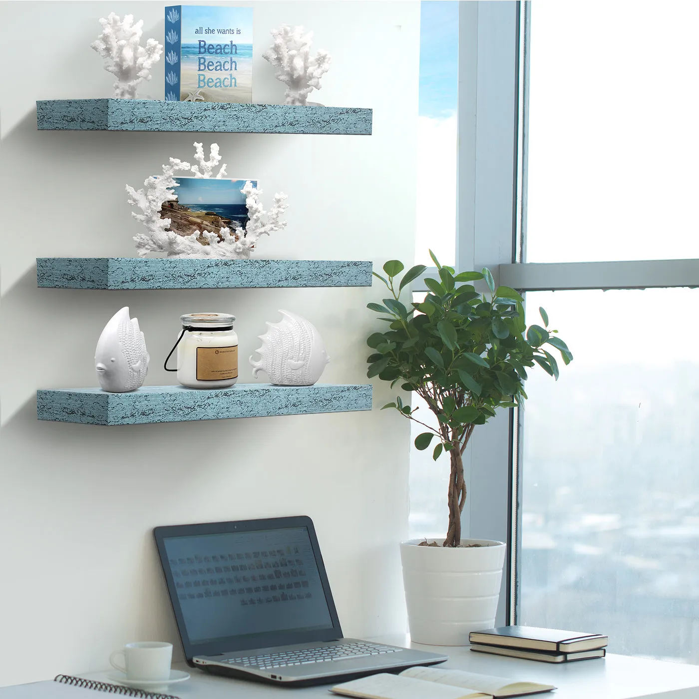 Coastal Rectangle Floating Shelves (3 Pack)
