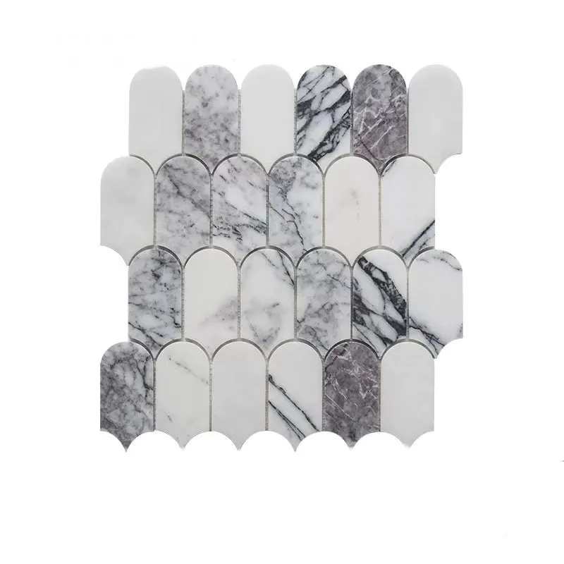 Custom Marble Mosaic Wall Tile Feather Brick