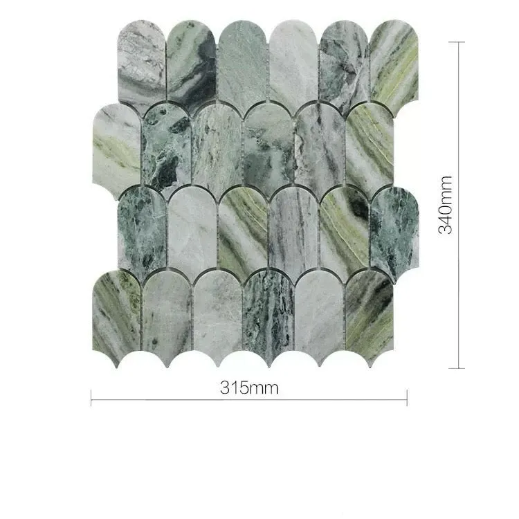 Custom Marble Mosaic Wall Tile Feather Brick