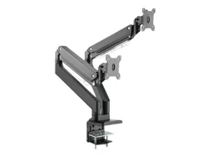 Digitus Mounting Kit - For 2 Lcd Display/ Curved Lcd Display - Gas Spring - Matte Black