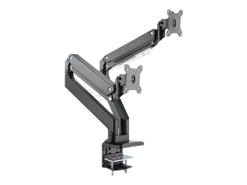 Digitus Mounting Kit - For 2 Lcd Display/ Curved Lcd Display - Gas Spring - Matte Black