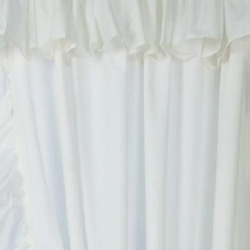 Ellis Curtain 2-Piece Ruffled Priscilla Window Curtain Panel Pair with ties - 80x72" Natural