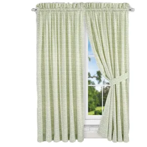 Ellis Curtain Davins 100 Percent High Quality 2-Piece Window Rod Pocket Panel Pairs With 2 Tie Backs - 90x84" - 90" x 84" SPA