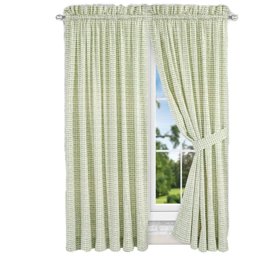 Ellis Curtain Davins 100 Percent High Quality 2-Piece Window Rod Pocket Panel Pairs With 2 Tie Backs - 90x84" - 90" x 84" SPA