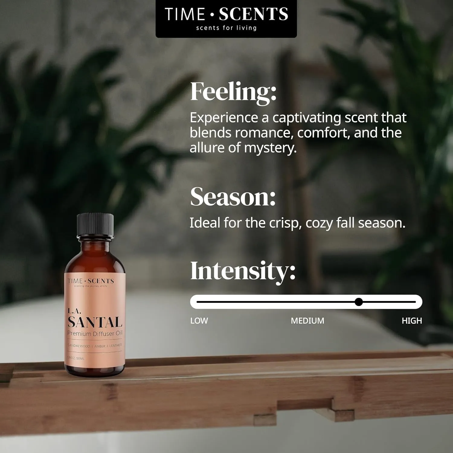 Essential Oil Blend Diffuser Oil – Santal Essential Oil, Hotel Inspired Home Fragrance Oil for Diffuser, Aromatherapy Oils for Aroma Diffuser for Home, Leather, Amber, Sandalwood Essential Oils 1.6 Oz