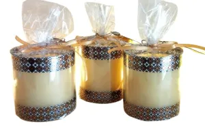 Eveis | Candles Pillar Pure Handmade Organic Naturally Scented 5 Hours Burn || Set of 3