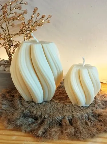 Eveis | Candles Pillar Pure Handmade Pear Designer candle Candle || (Set of 2)