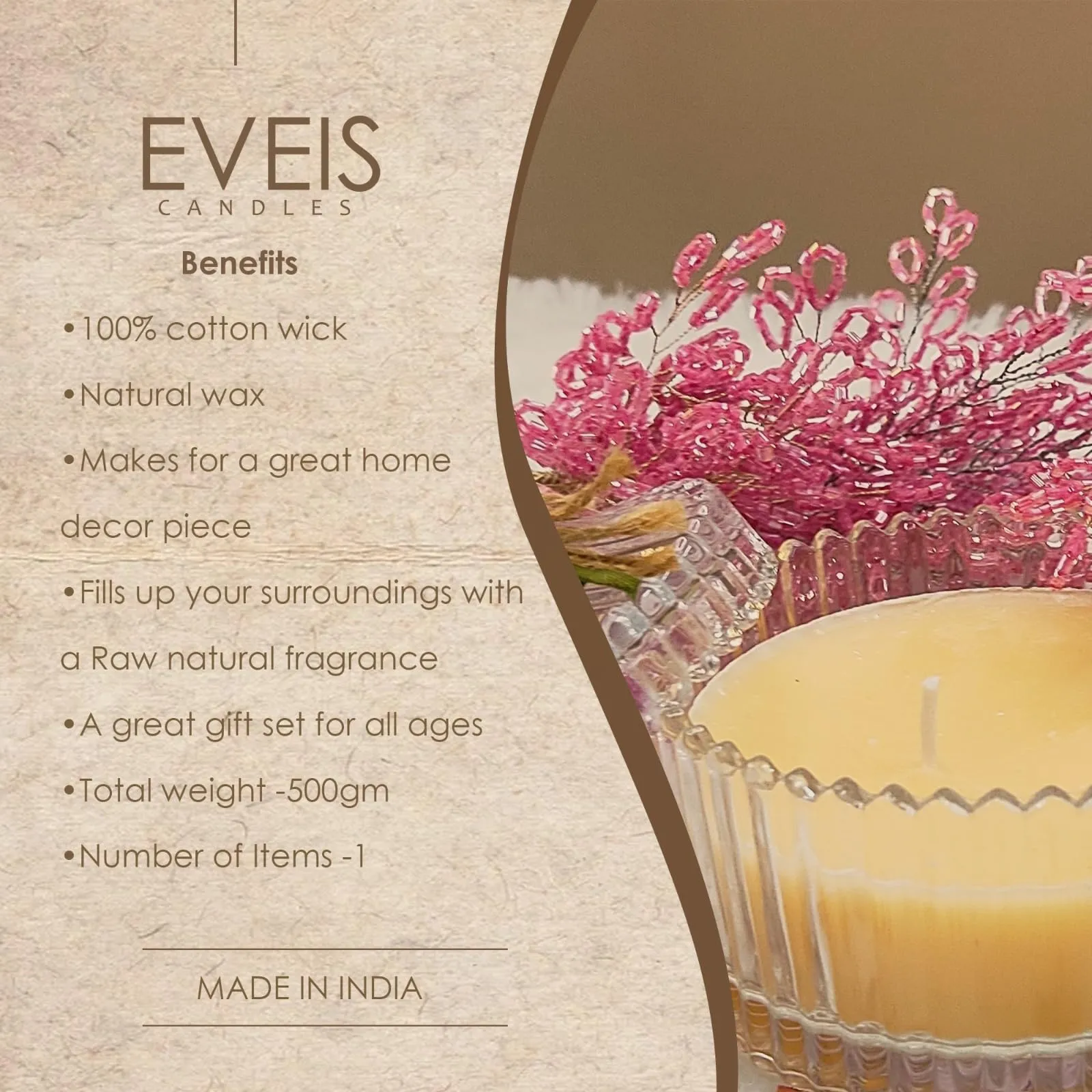 Eveis | S_olimo Wax Tealight Candles, 3-Hour Burn Time, Smokeless, No Residue