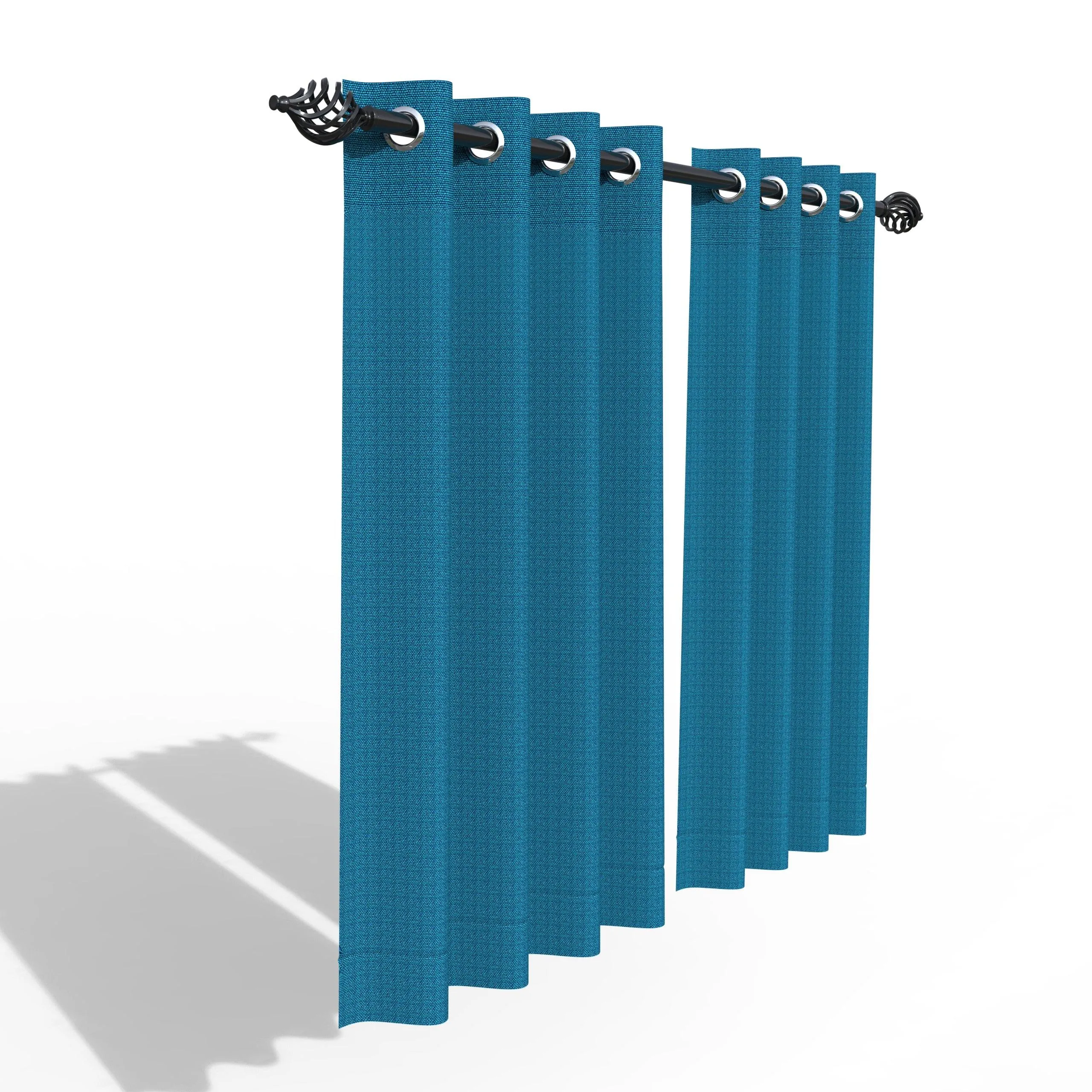 Fabrahome Light Filtering 4.5 Ft Jute Fabric Window Curtain ( Blue )