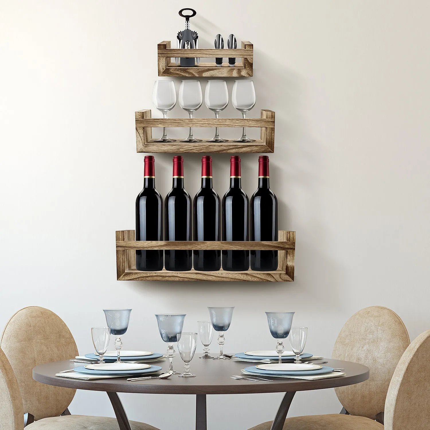Farmhouse Floating Ledge Shelves (Set of 3)