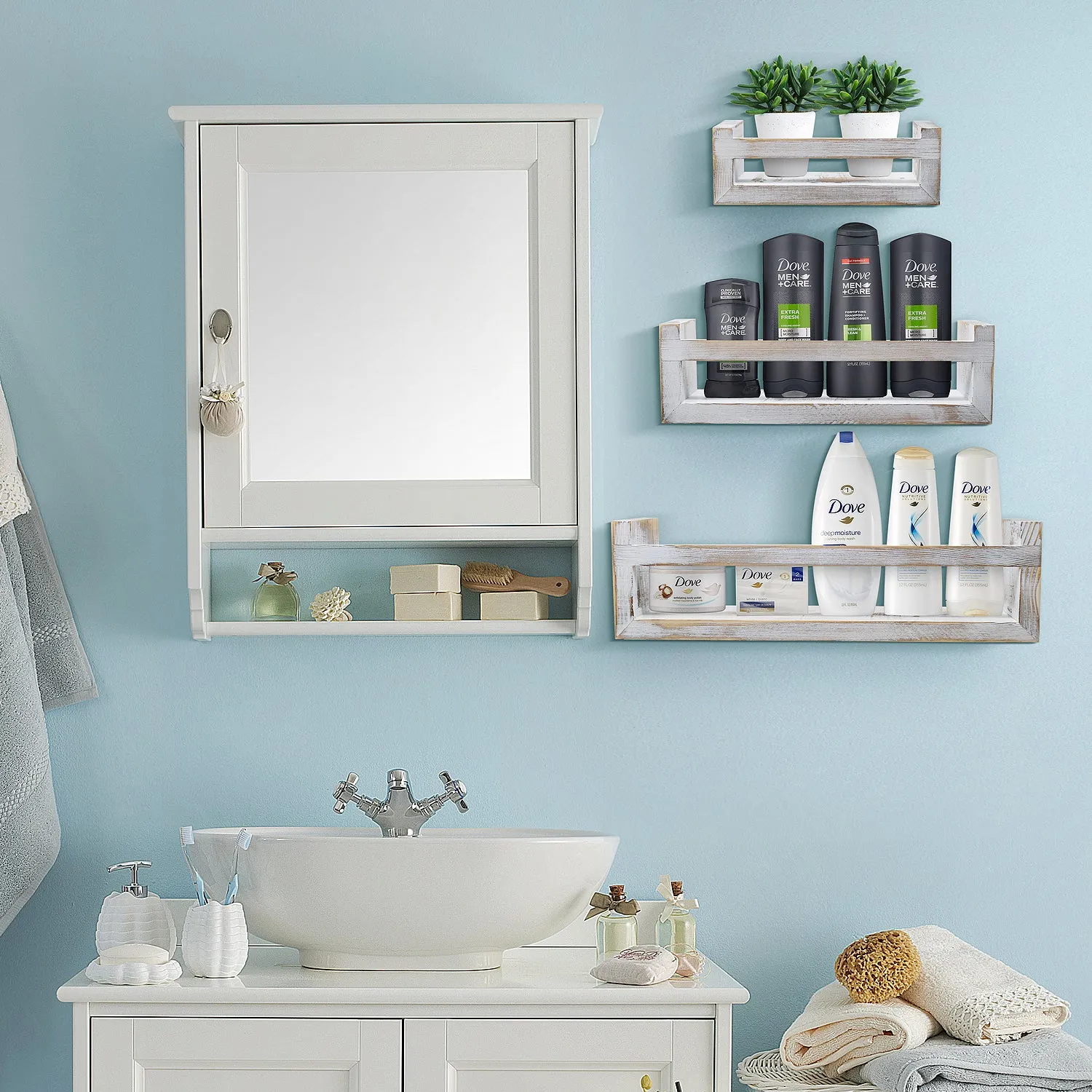 Farmhouse Floating Ledge Shelves (Set of 3)