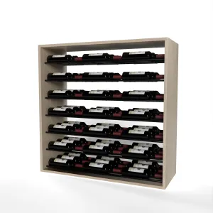 GrandCellar™ - 8 Column Full-Depth Label-Forward Horizontal Wine Display  - 36"- Black Metal Rods