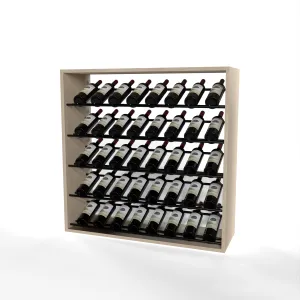 GrandCellar - 8 Column Full-Depth Label-Forward Wine Base Display - 36" - Black Metal Rods