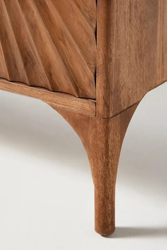 Hand Carved Daybreak Sideboard | Wooden Buffet Table in Grey Color