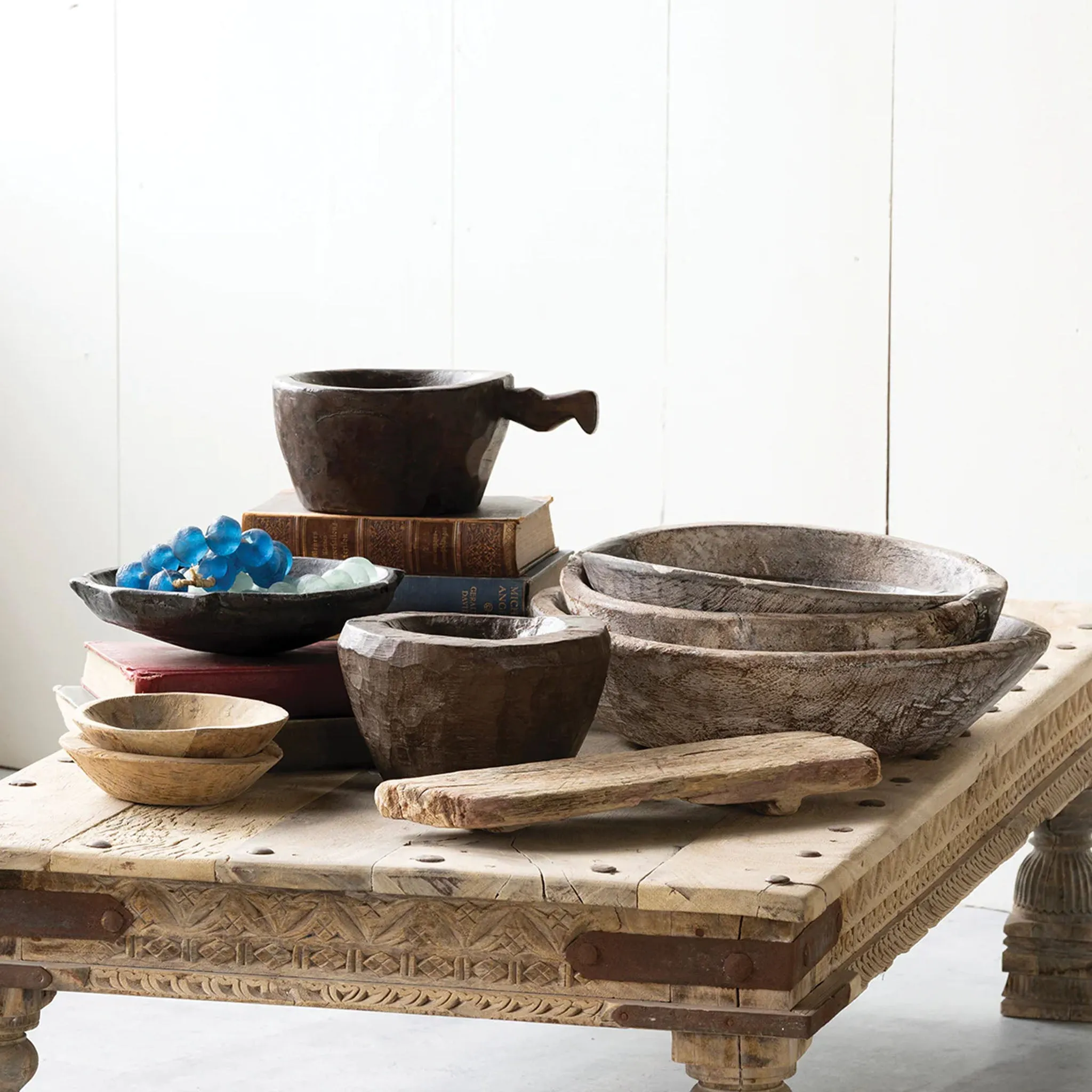Hand Carved Shallow Stone Bowl