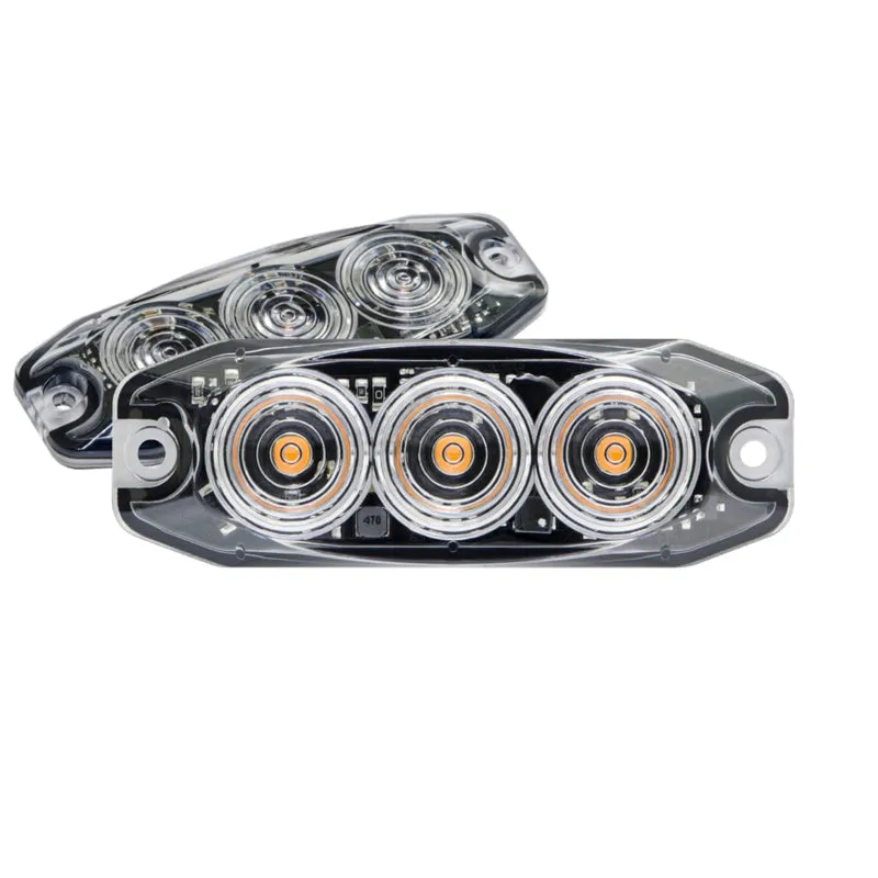 LED Low Profile Hazard Warning Strobe Light / Red, Amber, Blue & White