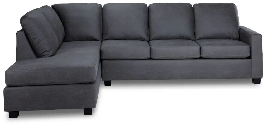 Leslie 2-Piece Sectional With Left Facing Chaise - Grey
