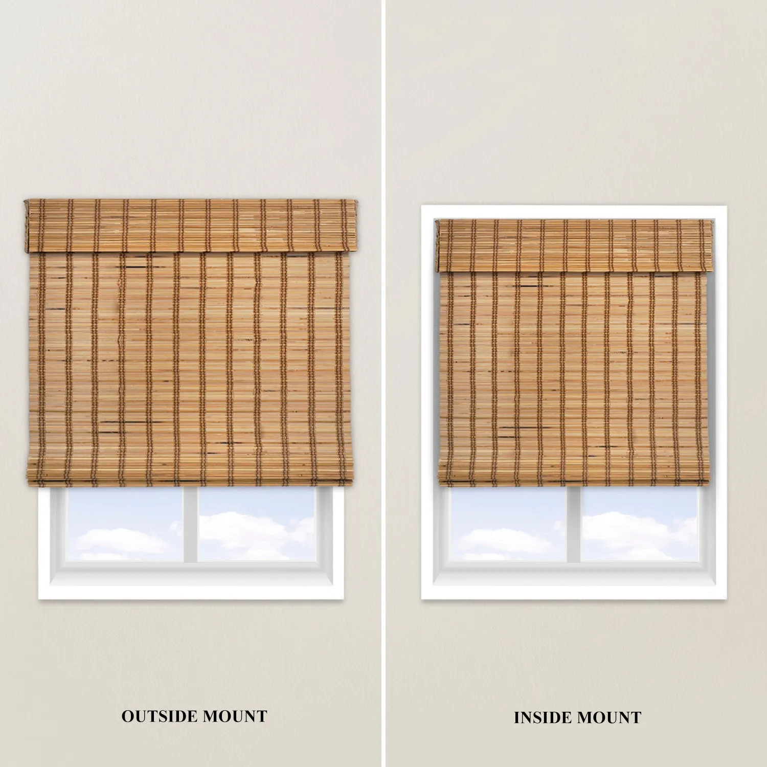 Light Filtering | Custom Natural Bamboo with Valance | Camel