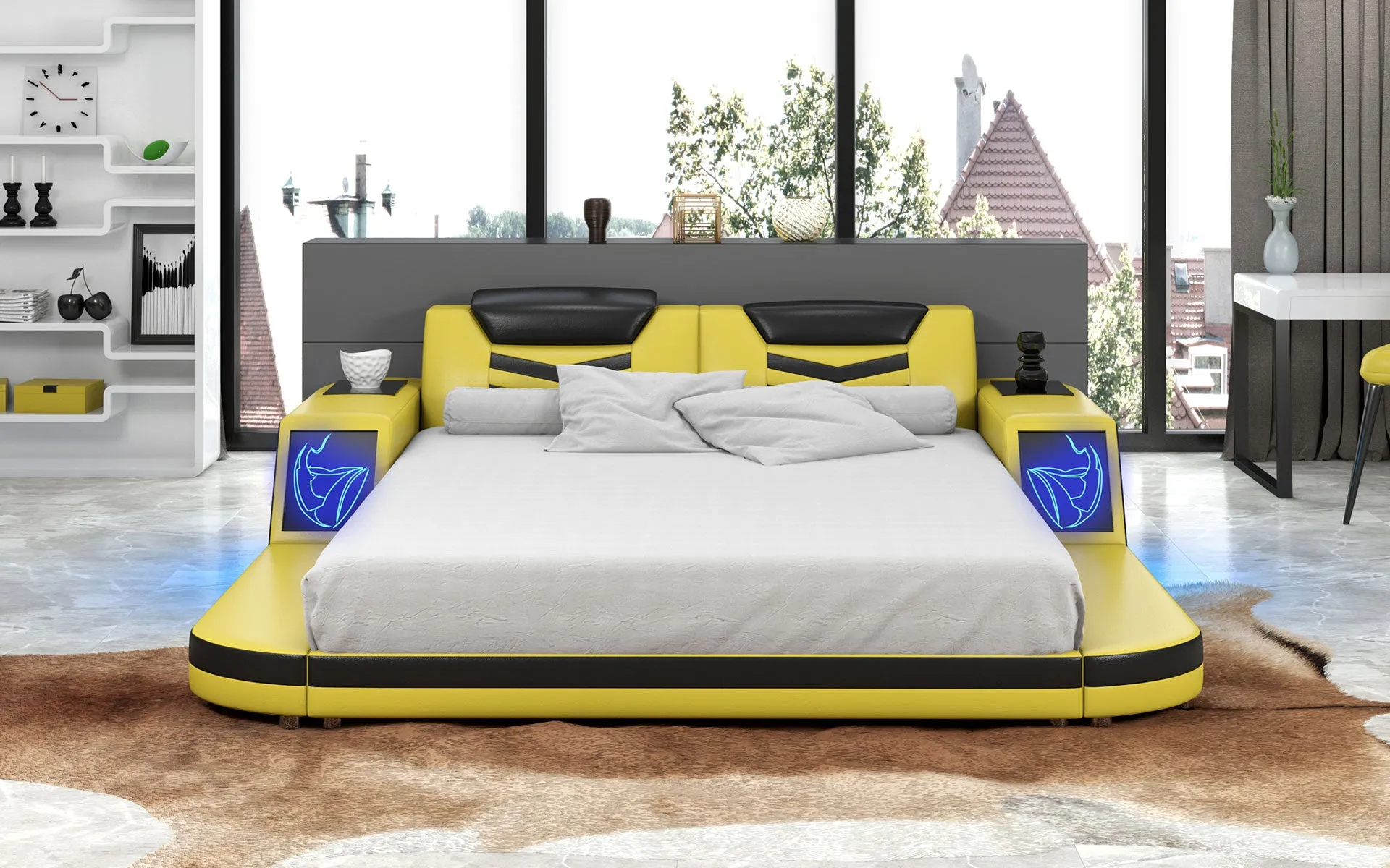Maeve Modern Leather Bed