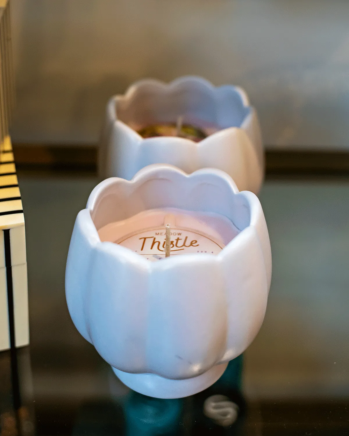 Meadow Thistle Flower Candle