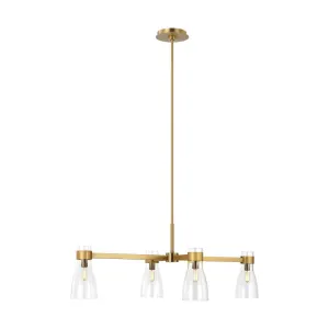 Moritz 42 in. 4 Lights Chandelier Brushed Brass finish