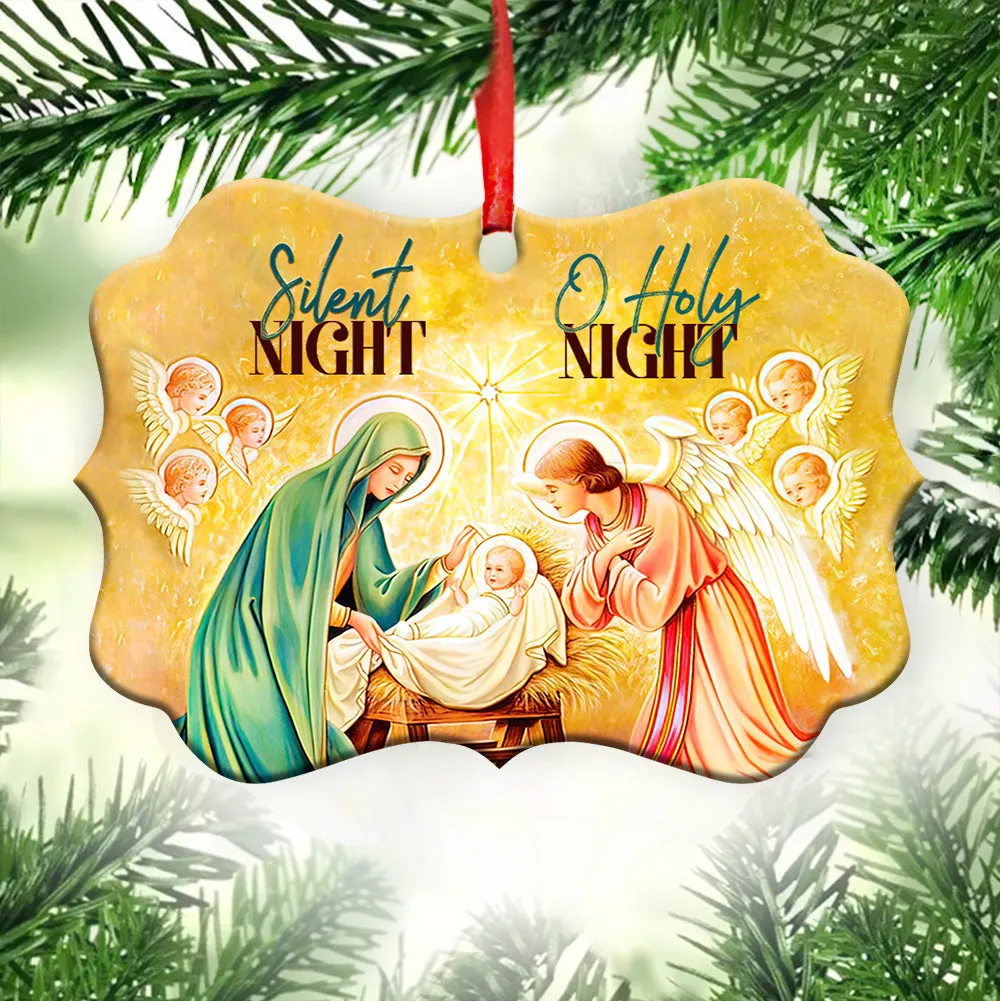 Nativity Silent Night Metal Ornament - Christmas Ornament - Christmas Gift