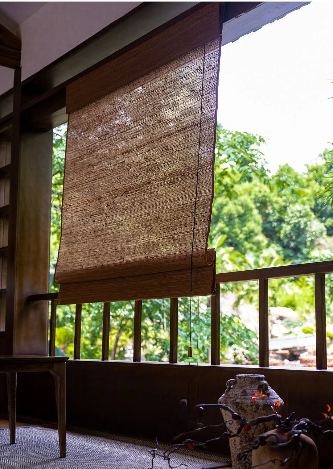 Natural Jute Light Filtering Roman Style Window Roller Shade