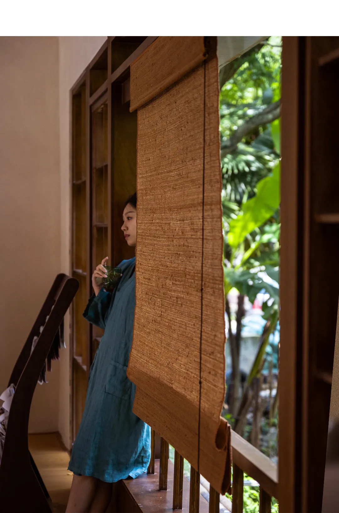 Natural Jute Light Filtering Roman Style Window Roller Shade