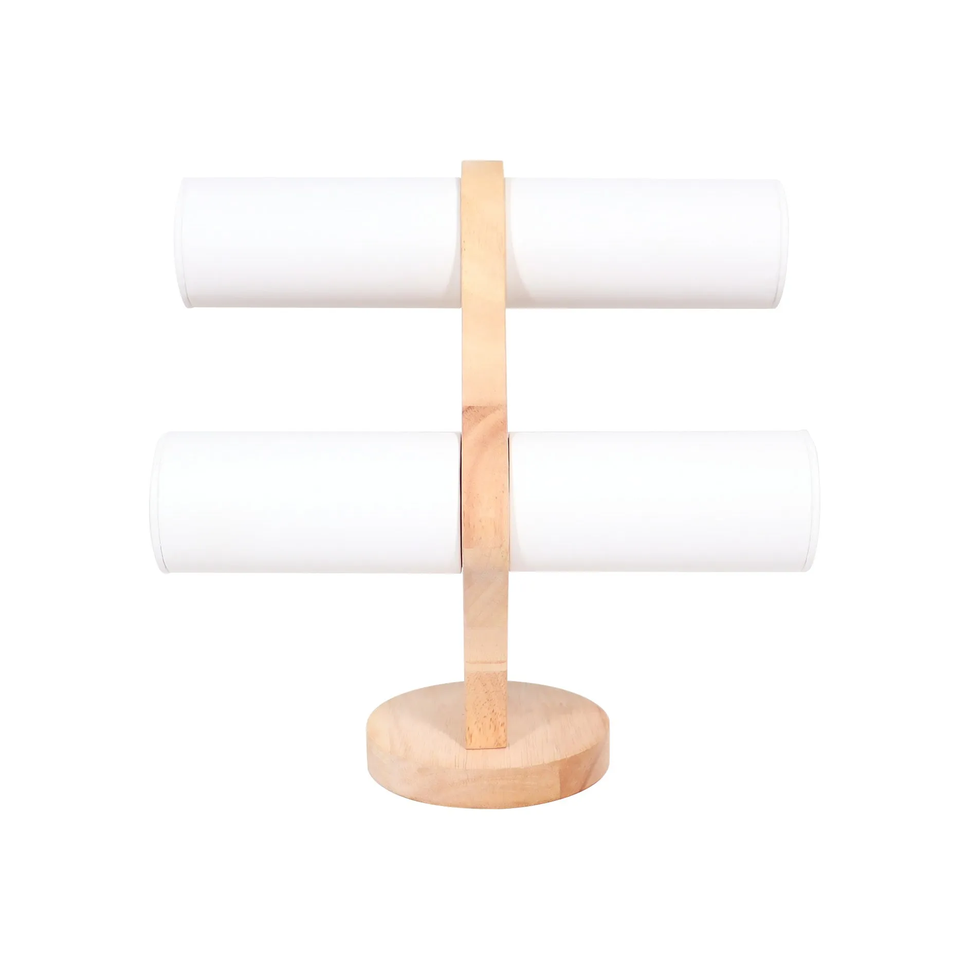 Natural Wood & Leather 2 Tier Bracelet Display / DSP0029