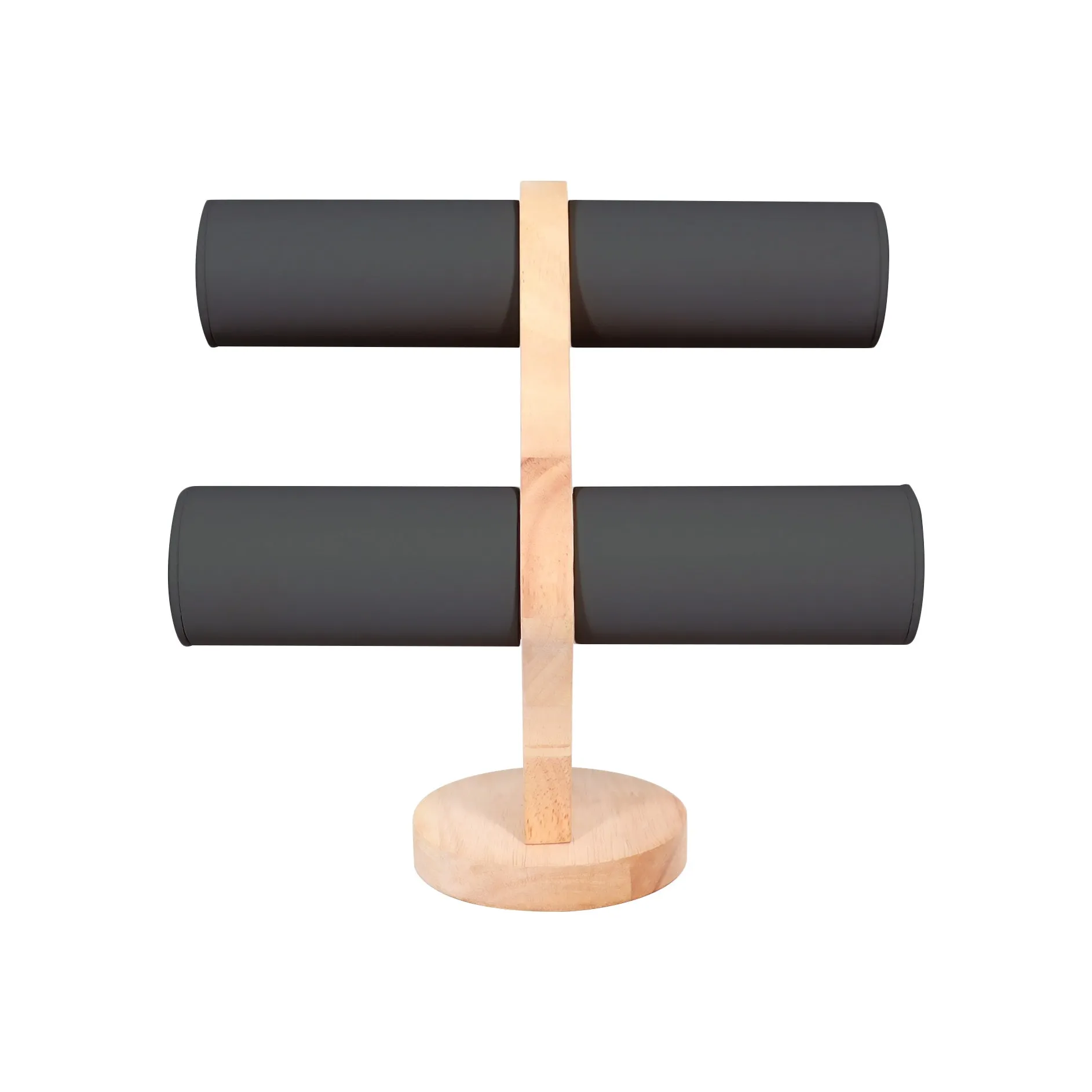 Natural Wood & Leather 2 Tier Bracelet Display / DSP0029
