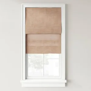 New - 1pc 27"x64" Light Filtering Cordless Jute-Like Roman Window Shade Dark Natural - Threshold