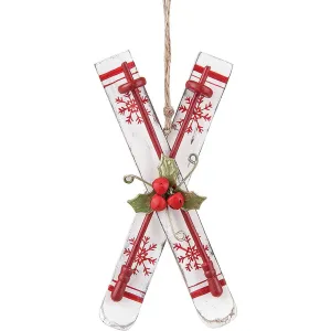 Nordic Ski Hanging Wood Ornament